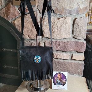 Black Fringe Crossbody Bag